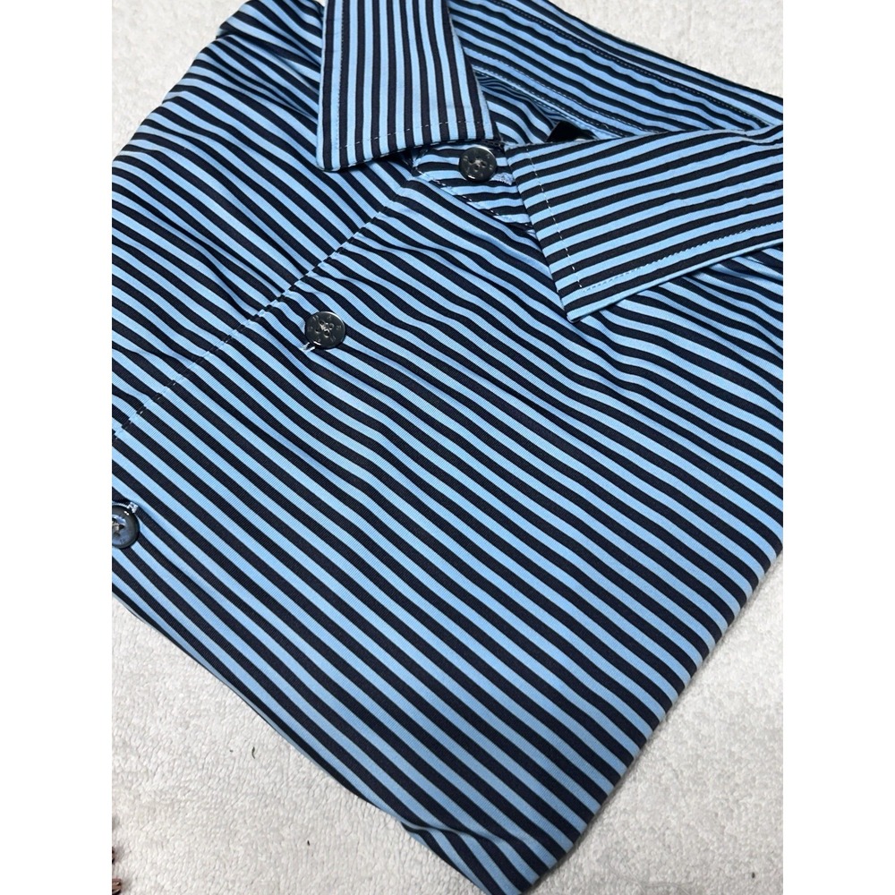 FootJoy ProDry Performance Golf Polo Shirt Men's 2XL Blue Navy Micro Stripe